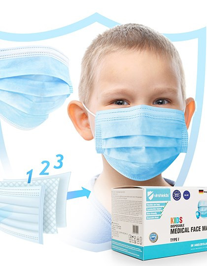Virshields® - Medical Face Mask Typ I - Kids (Pack of 50)