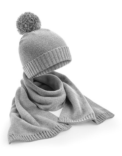 Beechfield - Knitted Scarf and Beanie Gift Set