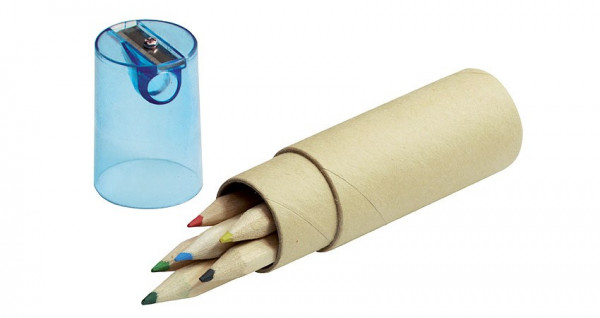 Bleistiftspitzer mit Malstiften in Tube 6 St. FARVE