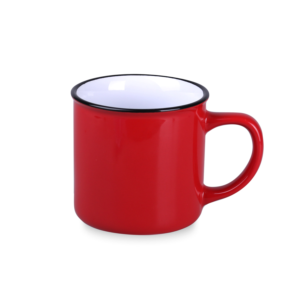 Becher Loft 300ml weiß - red/white