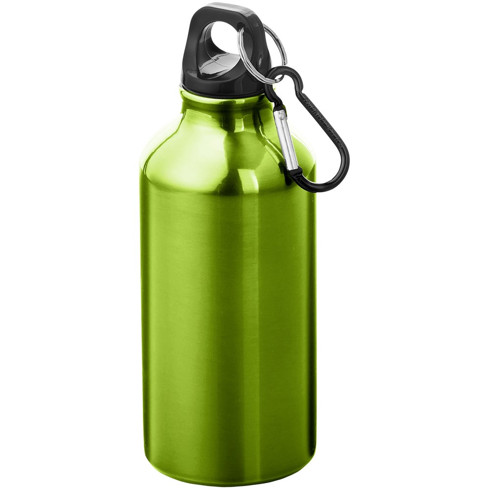 Oregon 400 ml Aluminium Trinkflasche mit Karabinerhaken - apfelgrün, pearl