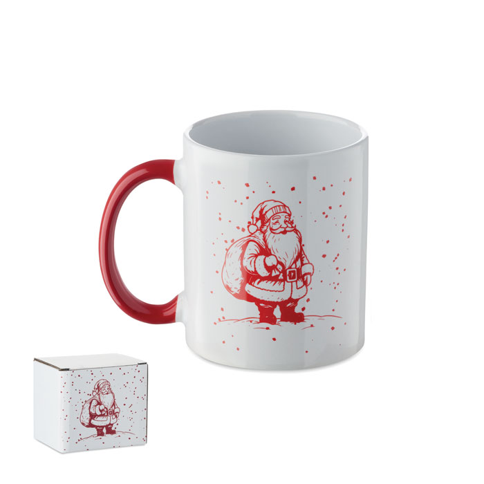 FESTIMUG - Keramikbecher 300ml - Weiß/rot