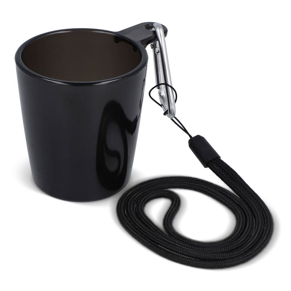 Festival-Shotglas mit Lanyard - Transparent / Schwarz