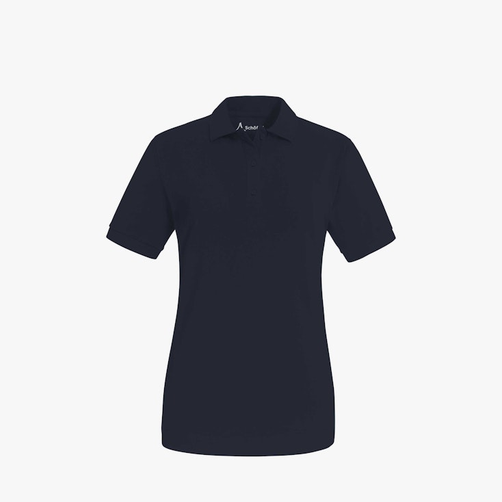 Strapazierfähiges Lieblings Poloshirt Damen, Weiß - dunkelblau