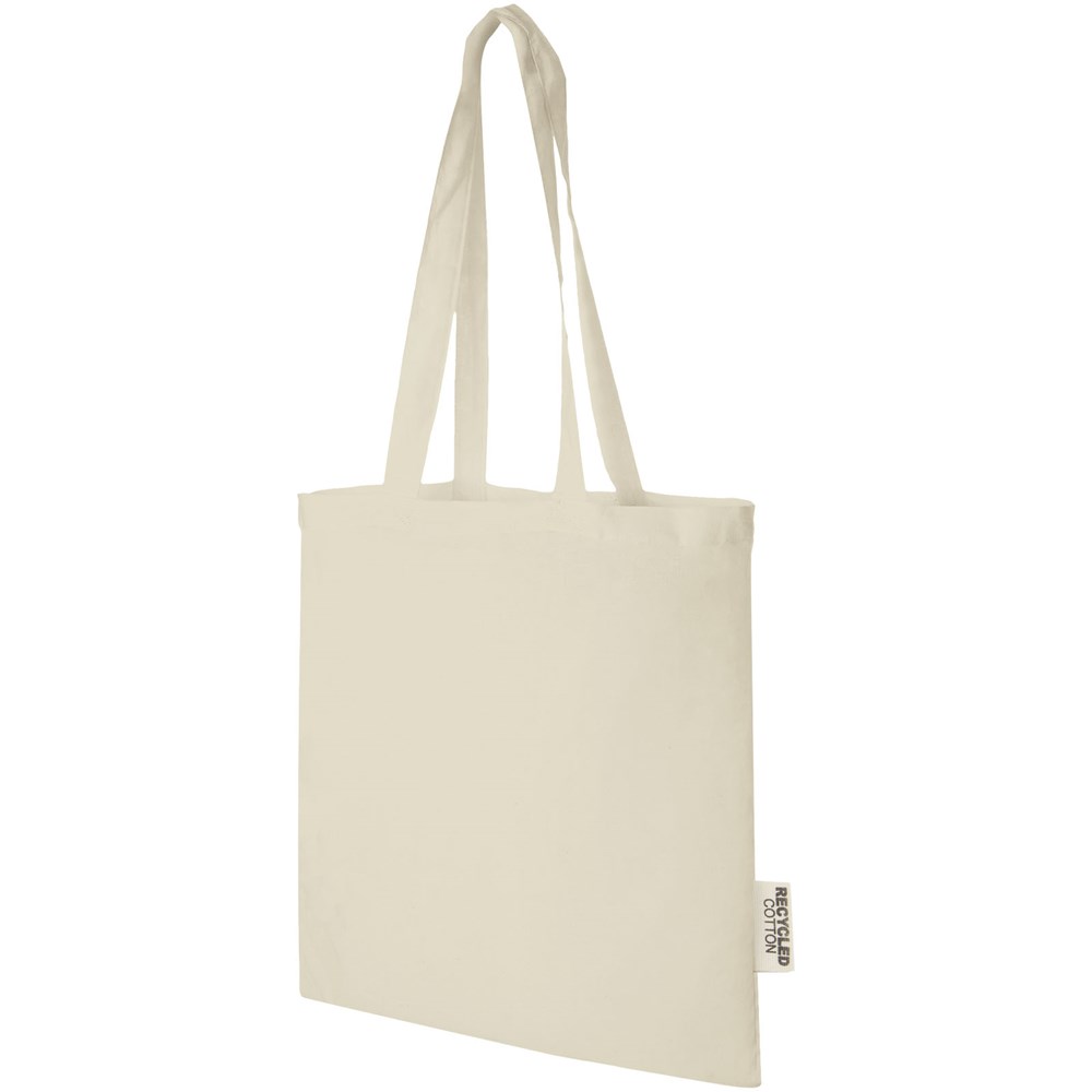 Madras 140 g/m² Baumwoll Tragetasche aus GRS recycelter Baumwolle, 7L - Natur