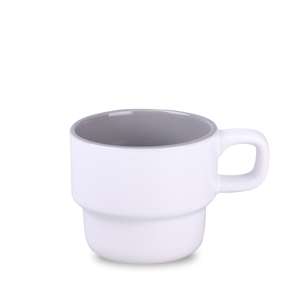 Becher Astrid Duo 230ml weiß/rot - white/gray