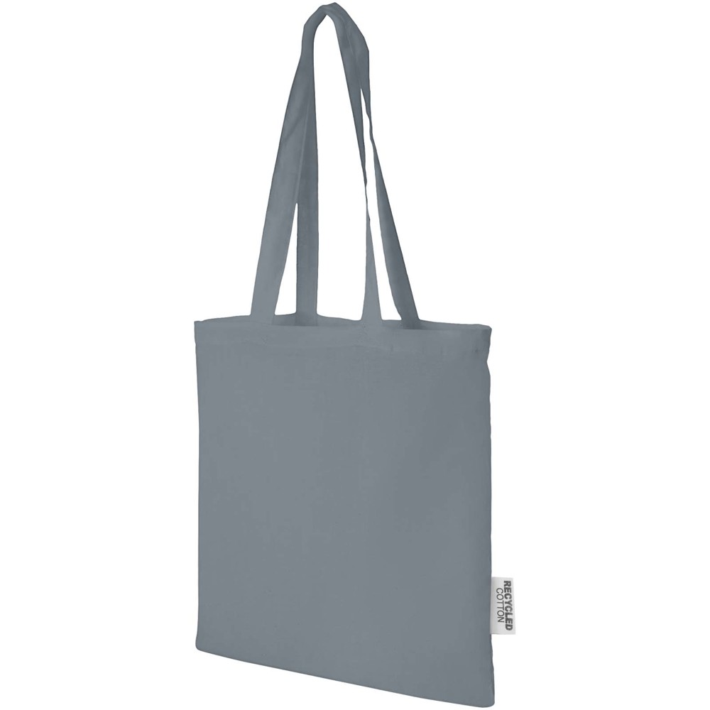 Madras 140 g/m² Baumwoll Tragetasche aus GRS recycelter Baumwolle, 7L - Grau