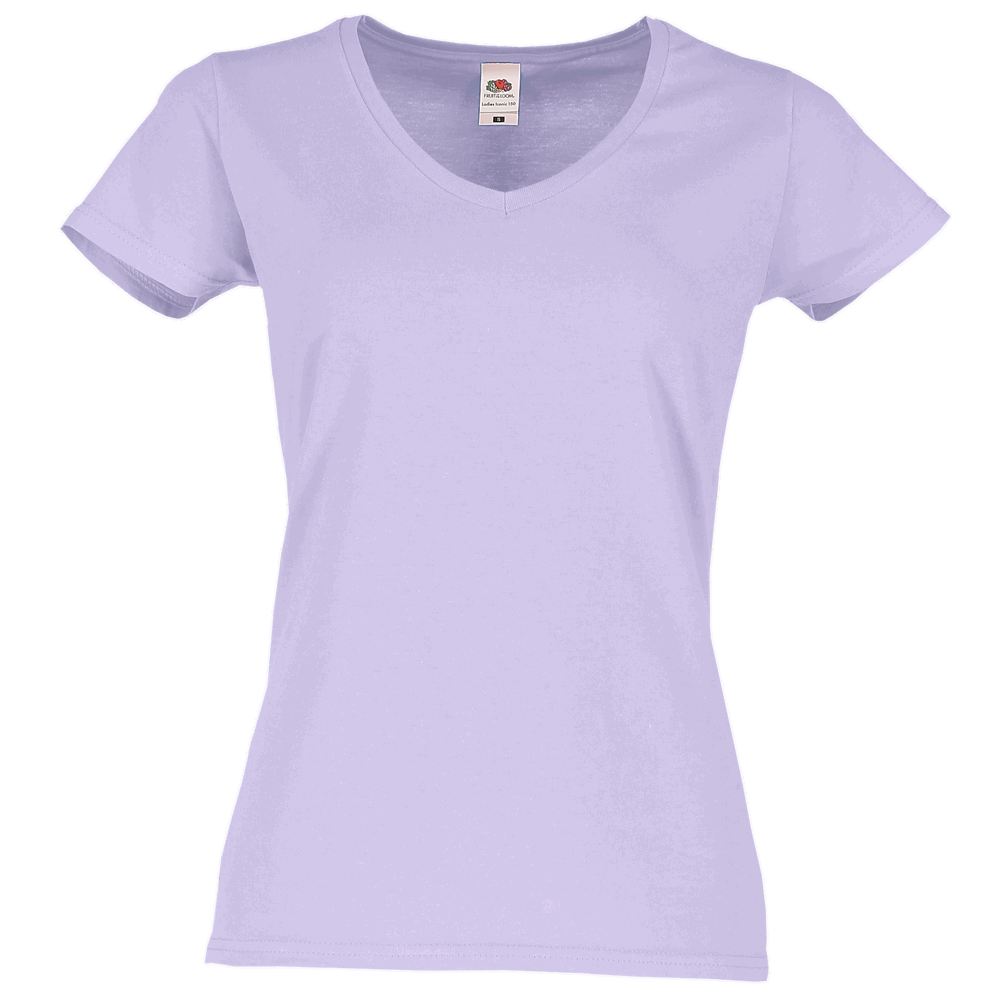 614440 - Ladies Iconic 150 V-Neck T-Shirt, schwarz, XS - soft lavender