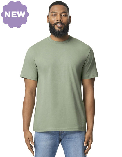 Gildan - Softstyle Midweight Adult No Label Enzyme Wash T-Shirt - Pitch Black