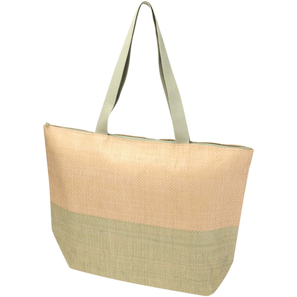 Rhythm große Strohpapier Tragetasche mit Reißverschluss, 21 l - heather grün