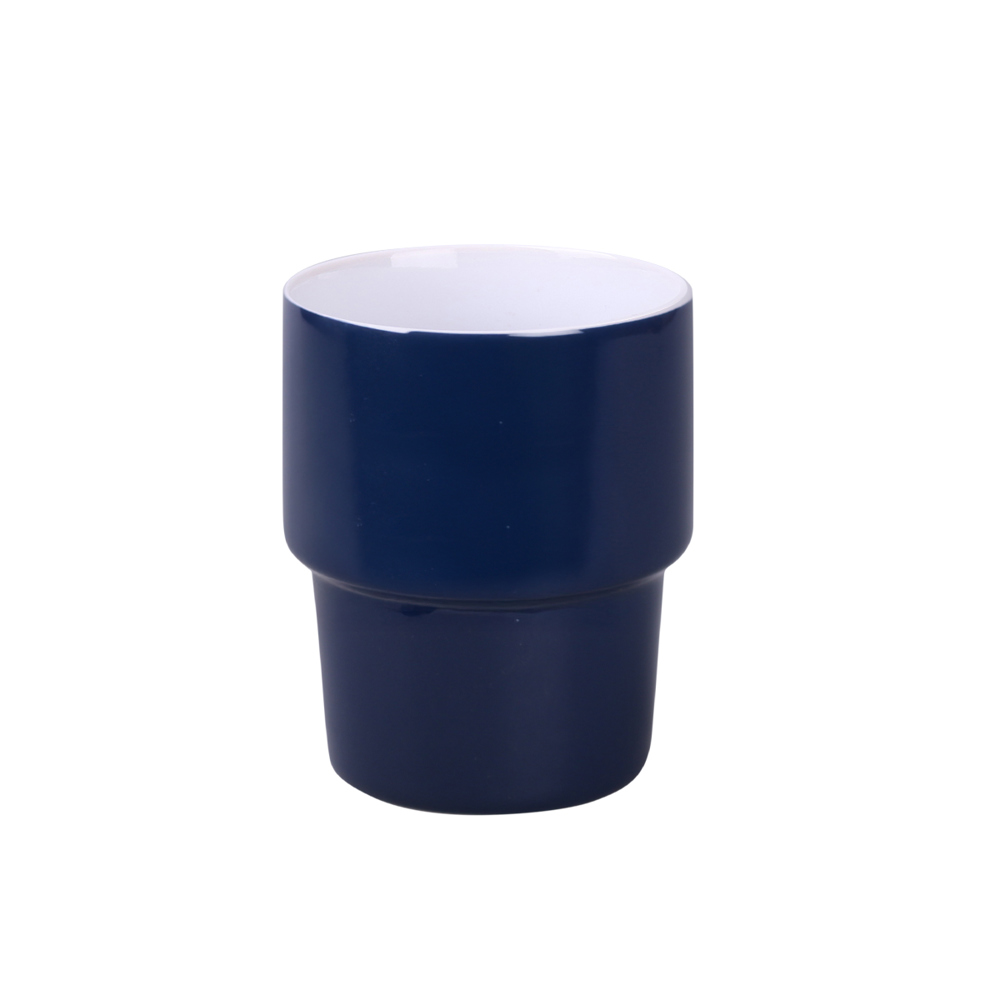 Becher Freddo 330ml weiß - midnight blue/white