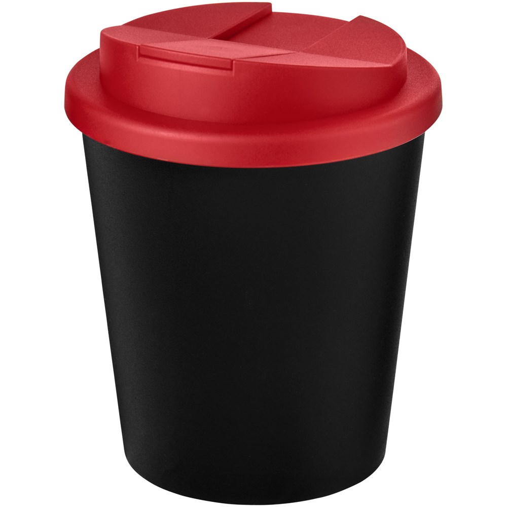 Americano® Espresso Eco 250 ml recycelter Isolierbecher mit auslaufsicherem Deckel  - schwarz, rot