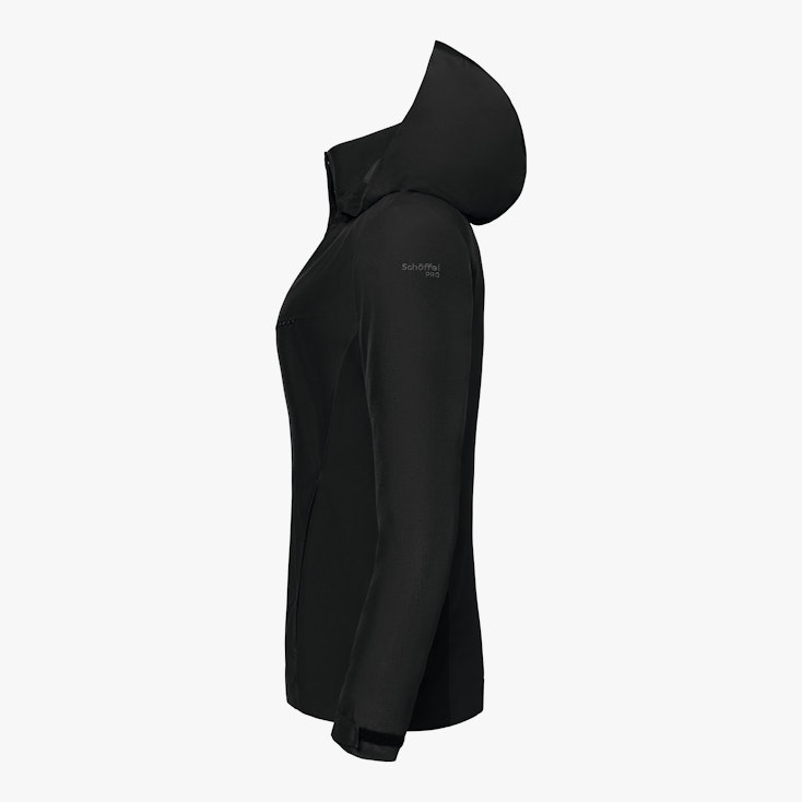 Regenzeit Hardshell Wetterschutz-Arbeitsjacke Damen, Schwarz
