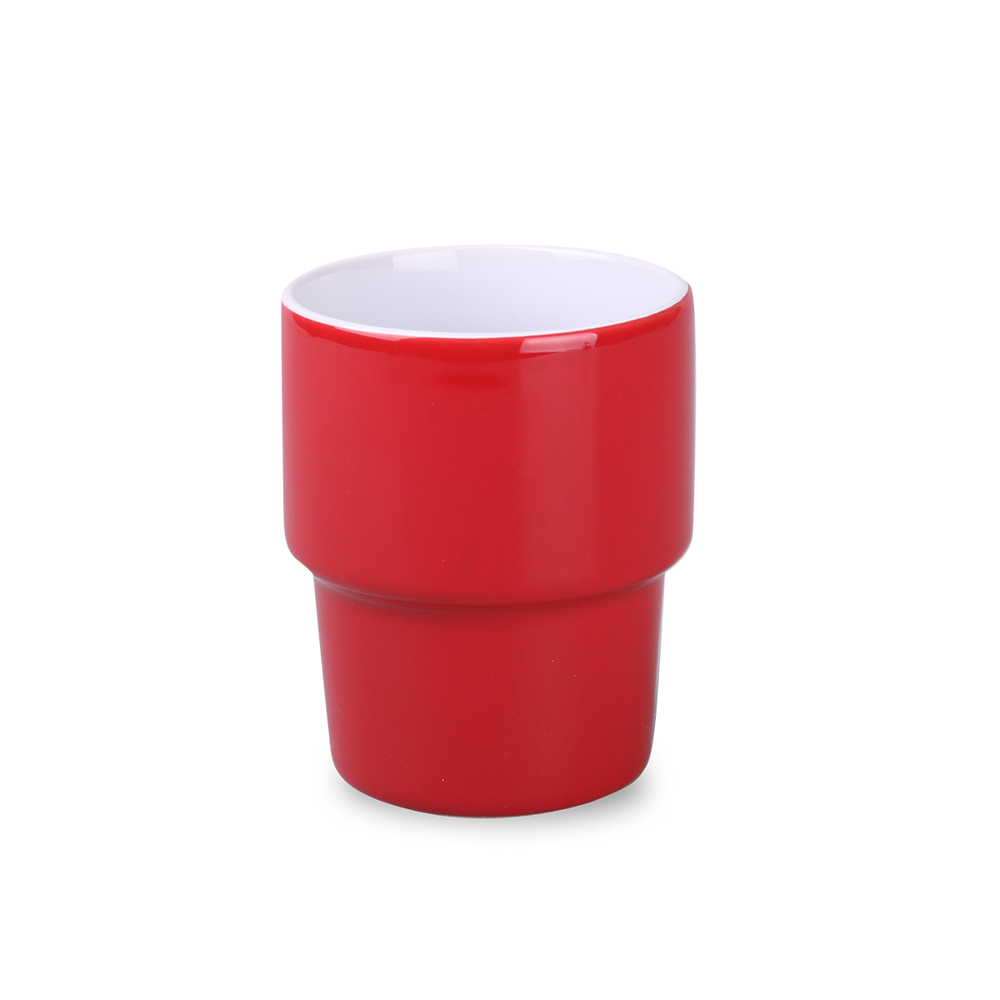 Becher Freddo 330ml weiß - red/white