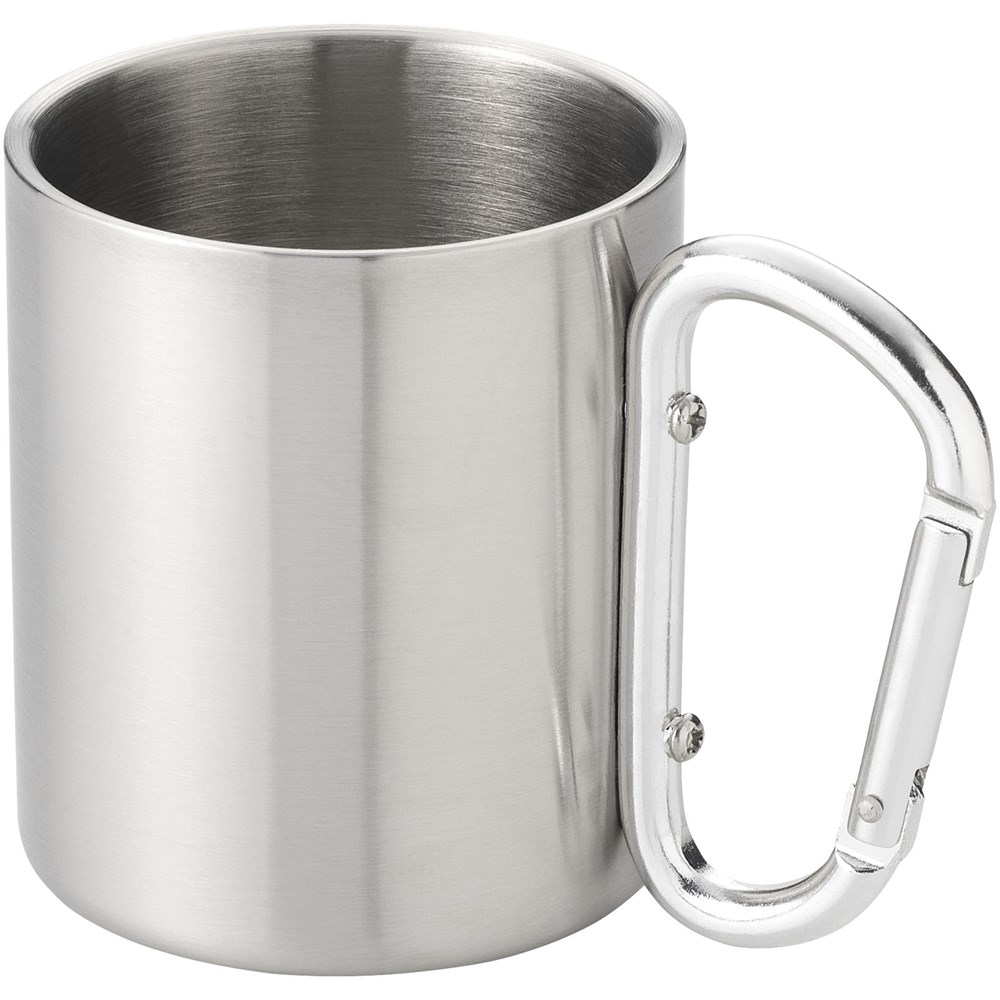 Alps 200 ml Isolierbecher mit Karabinergriff - Silber