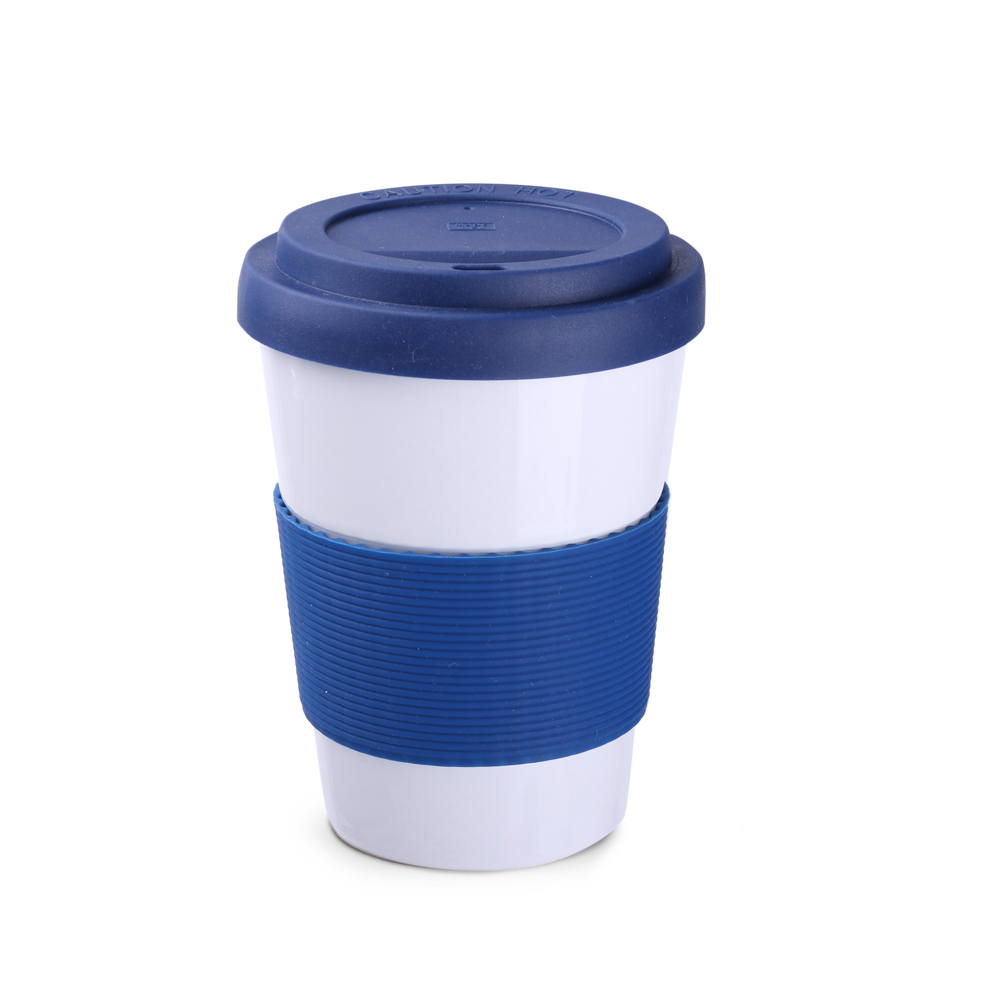 Becher Coffee2go Classic 350ml weiß - Navy Blue