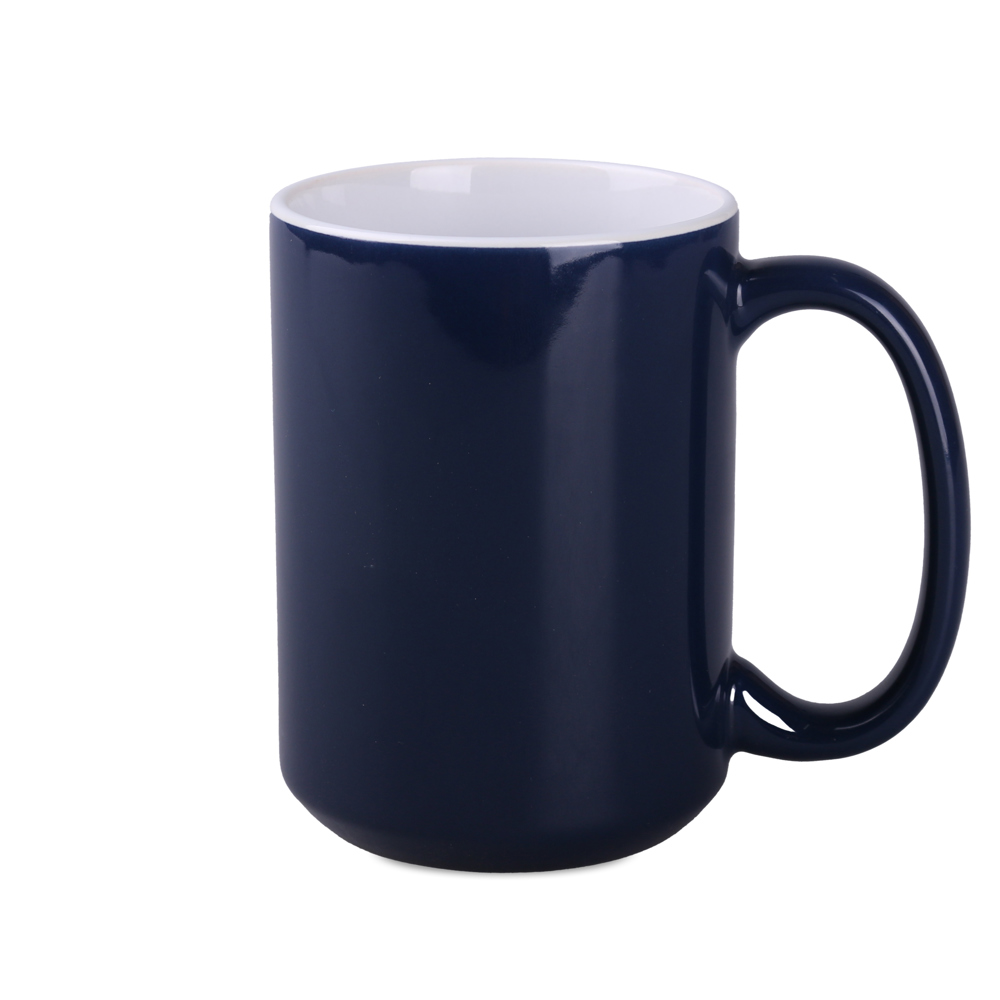 Becher Nevada 450ml weiß - navy blue/white