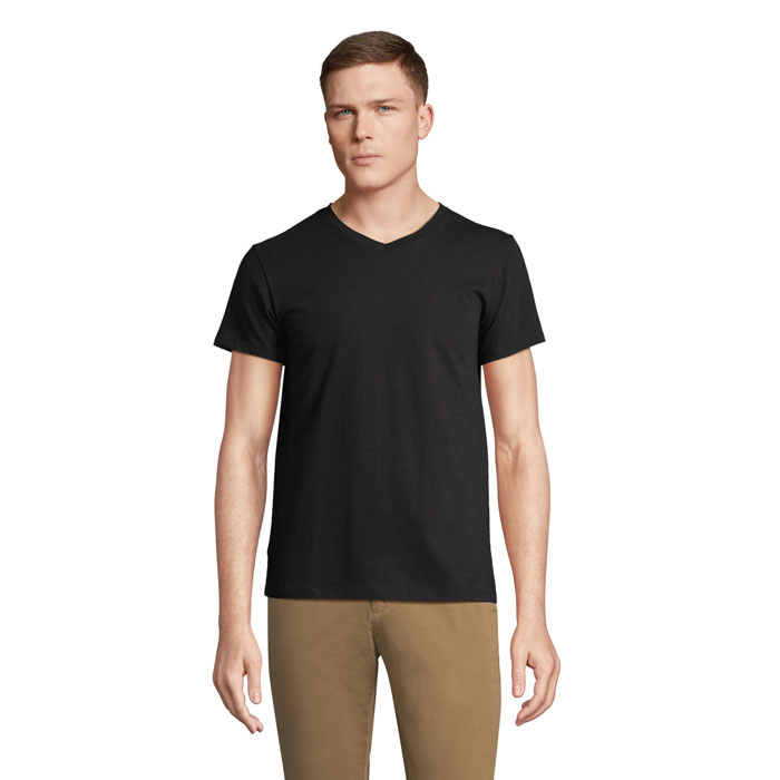 REGENT V - REGENT V  V-NECK T-SHIRT - Deep Black