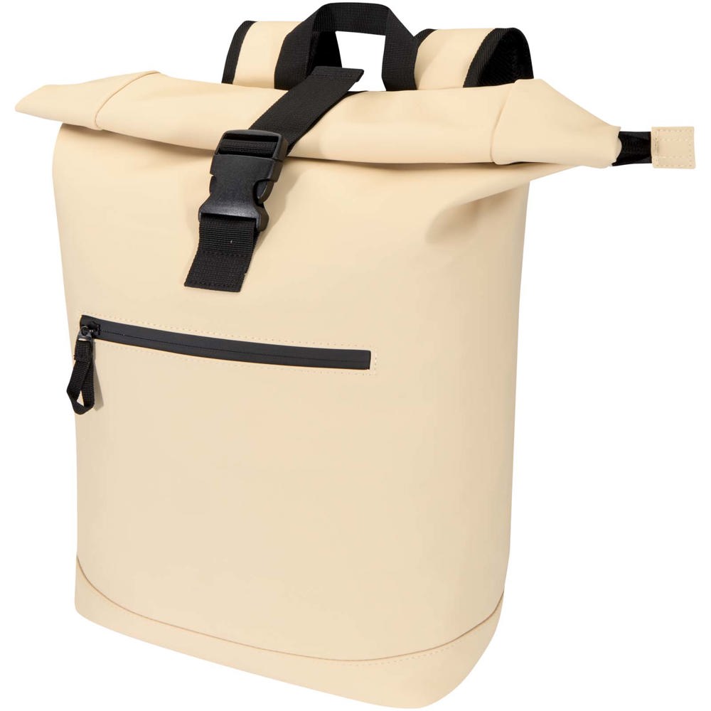 Resi Plus 15" GRS-recycelter Rolltop Rucksack 18 L  - oatmeal