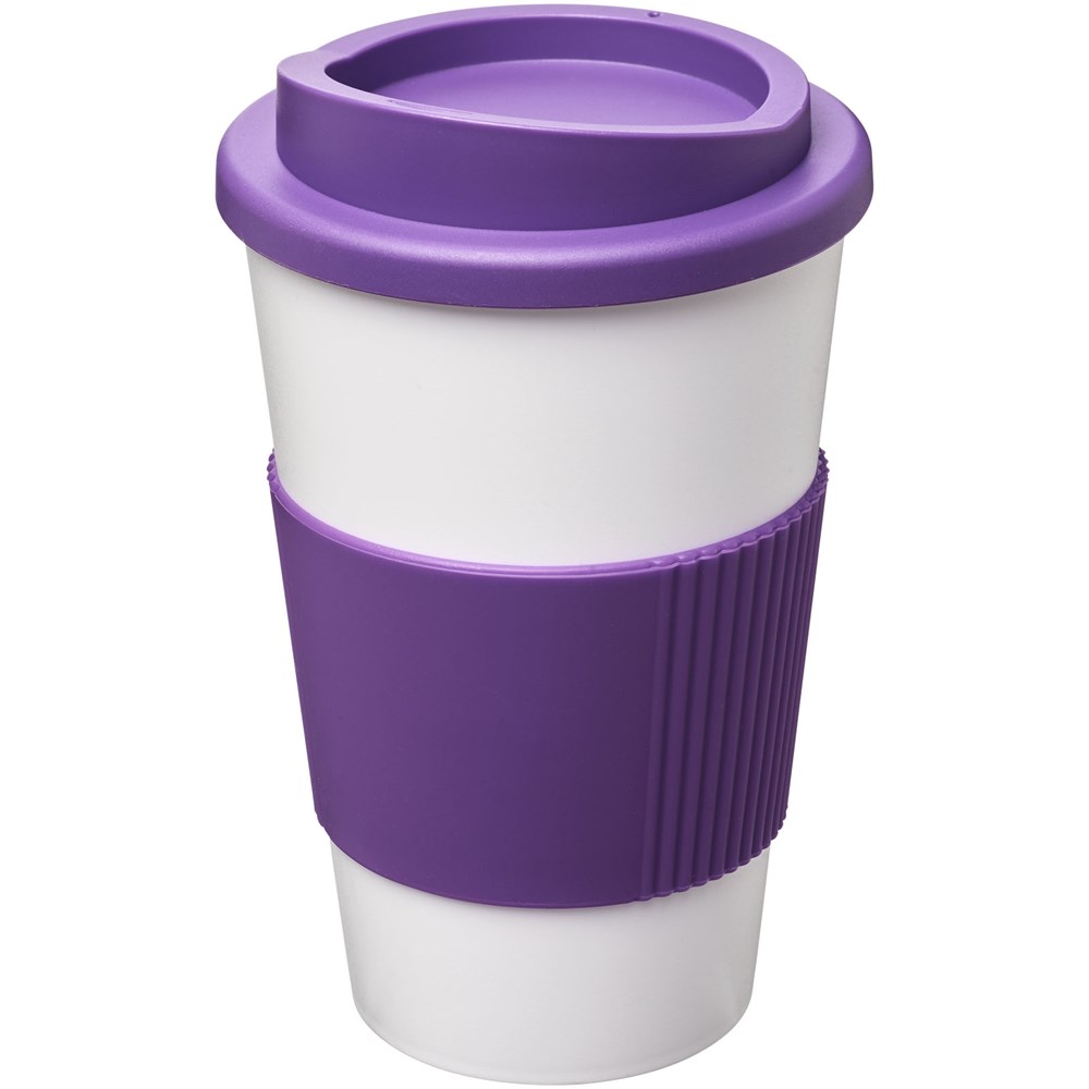 Americano® 350 ml Isolierbecher mit Schutzring - weiss, lila