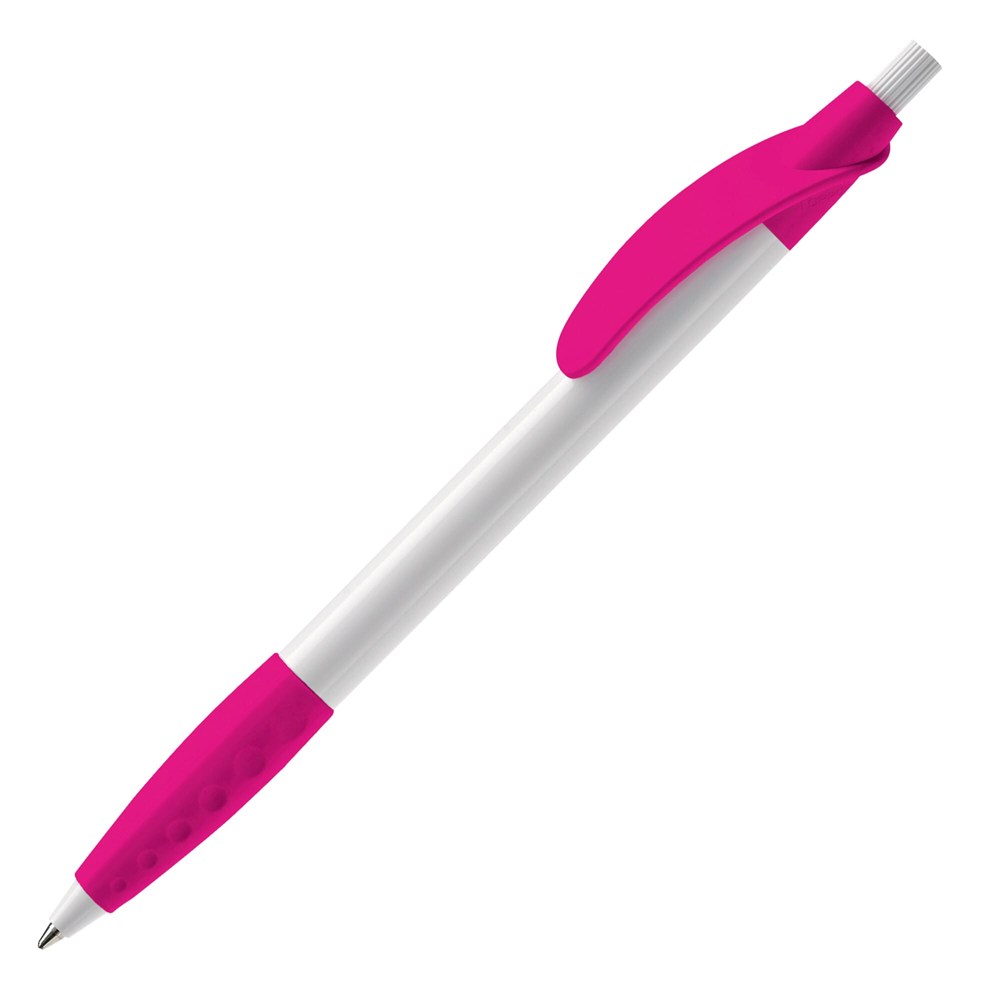 Kugelschreiber Cosmo Grip HC - Weiss / Rosa