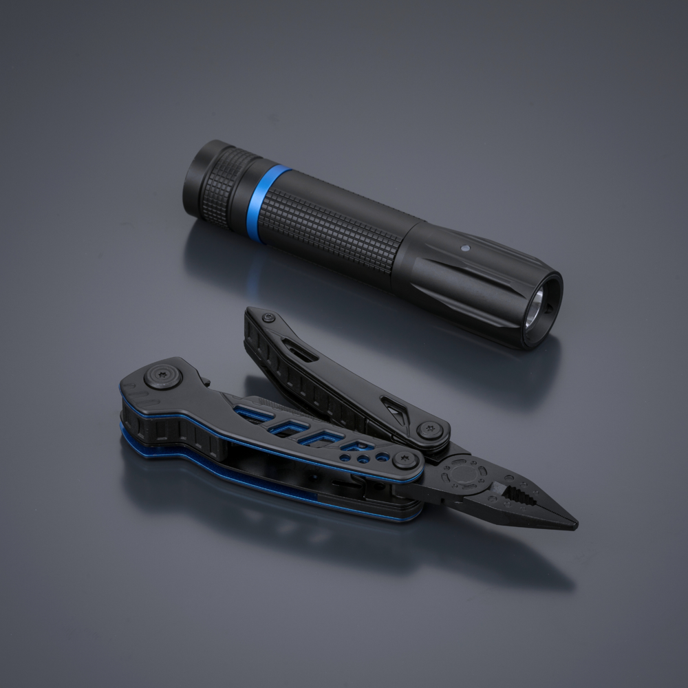 Optima Color Set II: Multitool & kleine Taschenlampe - blau