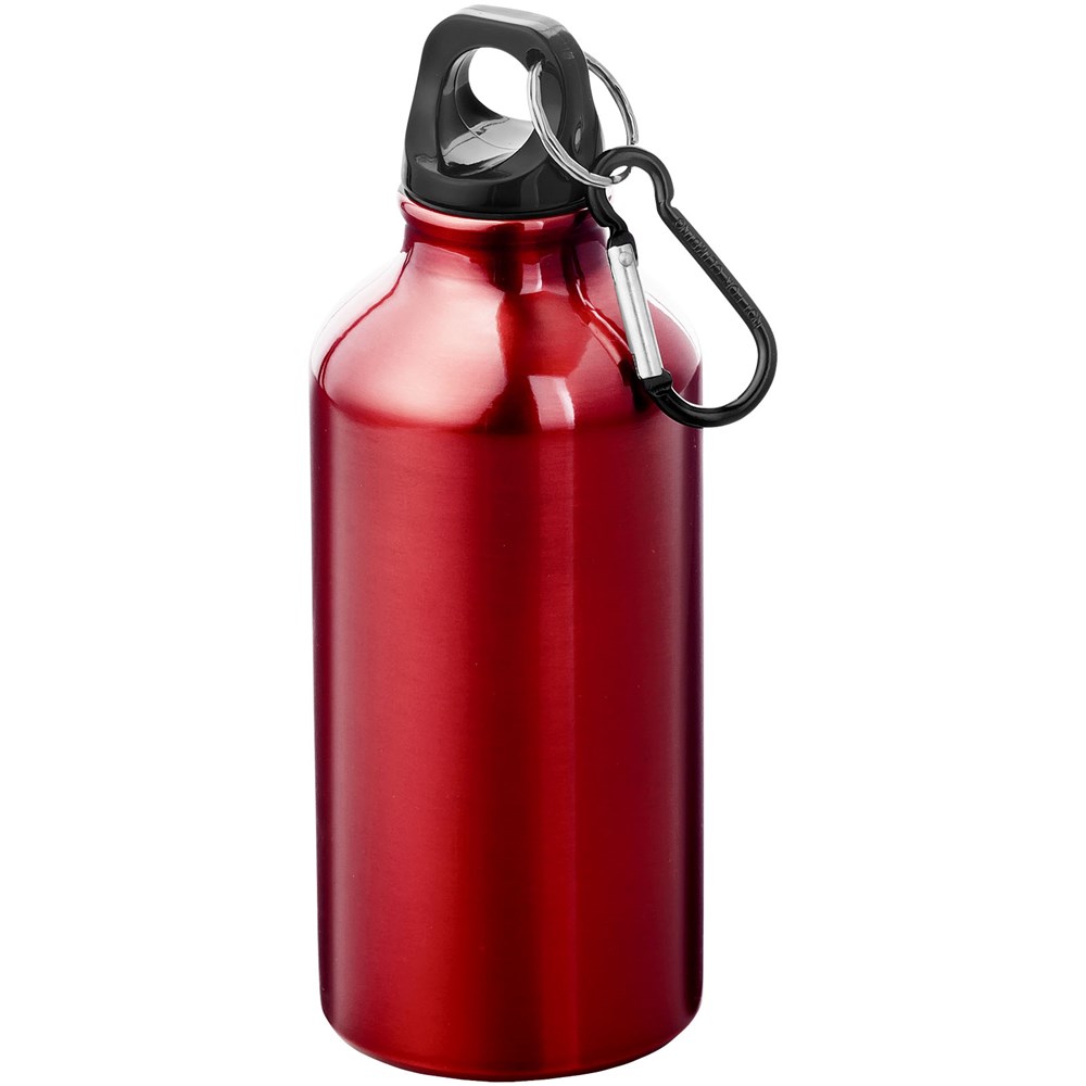 Oregon 400 ml Aluminium Trinkflasche mit Karabinerhaken - rot