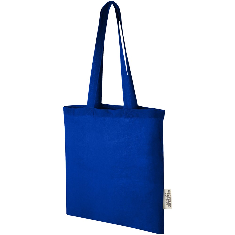 Madras 140 g/m² Baumwoll Tragetasche aus GRS recycelter Baumwolle, 7L - royalblau