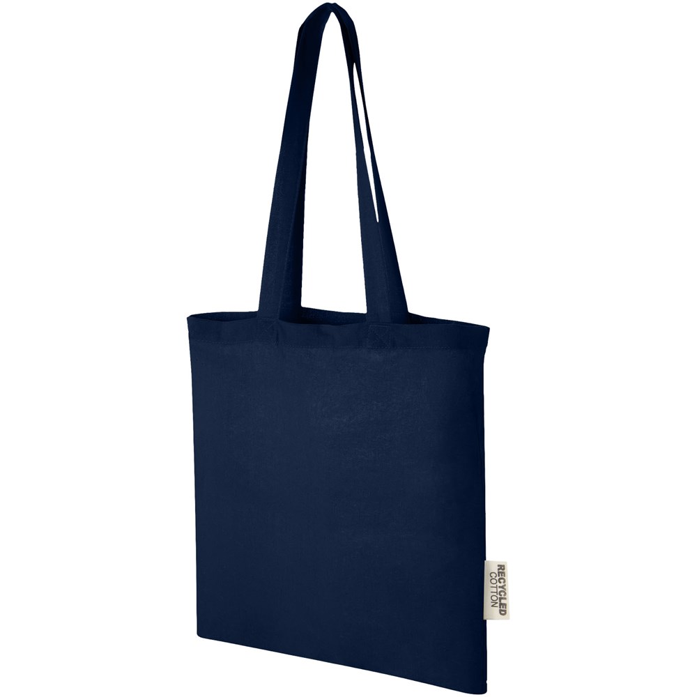 Madras 140 g/m² Baumwoll Tragetasche aus GRS recycelter Baumwolle, 7L - navy