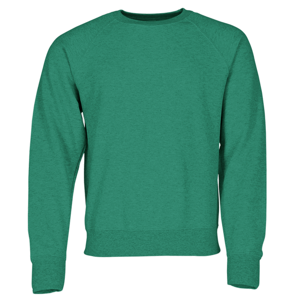 622160 - Classic Raglan Sweat, weiß, L - retro grün meliert